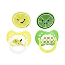 Fisher-Price Orthodontic Pacifiers 4 Pack BPA Free Green Yellow