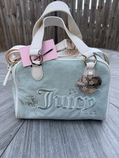 Juicy Couture Juicy In The Sky Velour Bowler Bag Frosty Green Butterfly Heart