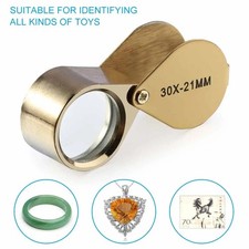 30X Jewelers Loupe Magnifier Jewelry Coin Loop Magnifying Glass Eye Pocket