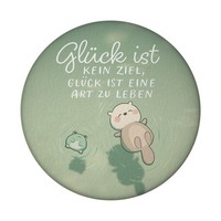 Otter Und Frosch Magnet Rund Mit FlaschenöFfner Rund Mit Spruch GlüCk Ist