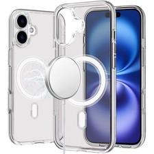 For iPhone 17 Case Magnetic Circle Thick Translucent Cover  Tempered Glass