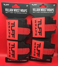 TuffWraps Wrist Wraps 16 Inches Red & Black Weight Lifting Brand New Sealed