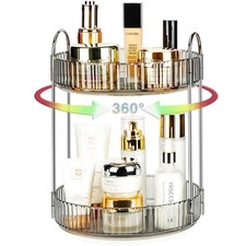 360 Rotating Makeup Organizer, 2 Tier Lazy Susan Bathroom Counter Organizer, ...