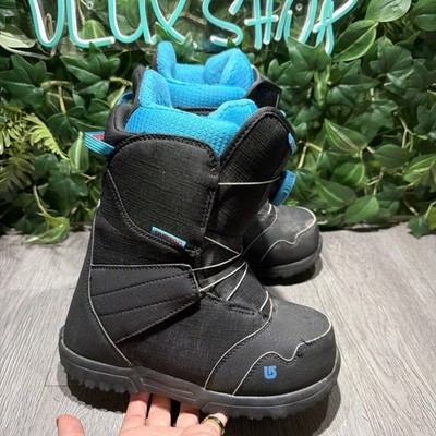 Kids Burton Zipline BOA Easy Lace Snowboard Boots Black Size 5K Women 6.5