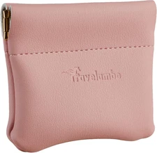 Leather Squeeze Coin Purse Pouch Change Holder For Men & Women