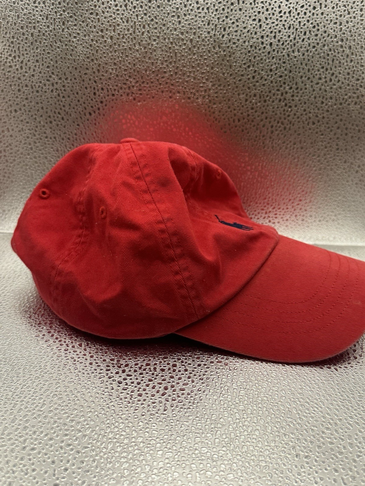 Polo Ralph Lauren cappello berretto cinturino schiena rosso piccolo pony cotone papà casual