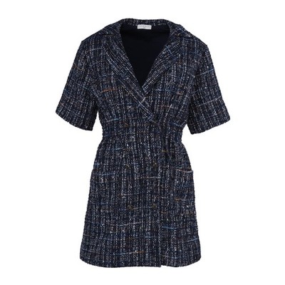 Sandro Kleid Mehrfarbig Tweed Gr. 36 Damen Kurzarm Etuikleid Mini SFPRO02051