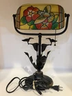 Vintage Tiffany Style Lamp Stained Glass | Table Lamp Humming Bird Solid Brass