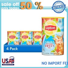 4 pack Lipton Southern Sweet Powdered Tea Mix, 28 Quarts