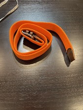 Vintage Tommy Hilfiger Surcingle Belt Sz 40-42 Orange Stretch Brown Leather 90s