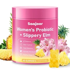 Women Probiotic Slippery Elm Gummies - Supports pH Balance, Digestive & Immun...