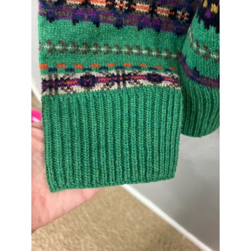 J.Crew Wool Fair Isle Sweater Herren XL Grün Langarm Pulli Opa Preppy - Bild 5 von 9