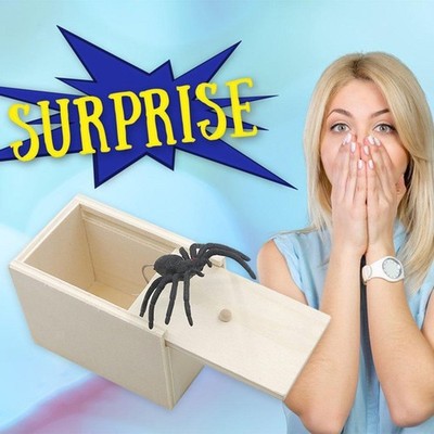 Streich Spinne Scare Box Play Trick Zubehör Requisiten Witz Spielzeug