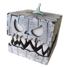 Drewniane pudełko na dynię na Halloween, dekoracja na Halloween na werandę,