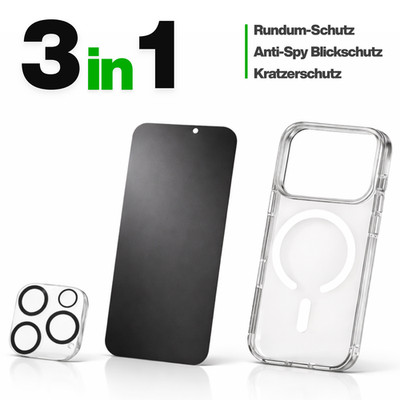 Handyhülle Antispyfolie iPhone 17 16 15 14 13 12 11 Pro Max Kamera Panzerfolie