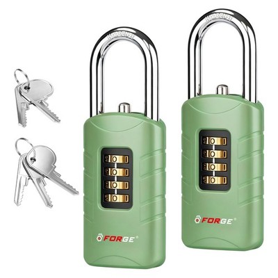 Forge 4-Digit Combination Padlock with Backup Keys, Recover Forgotten Code, W...