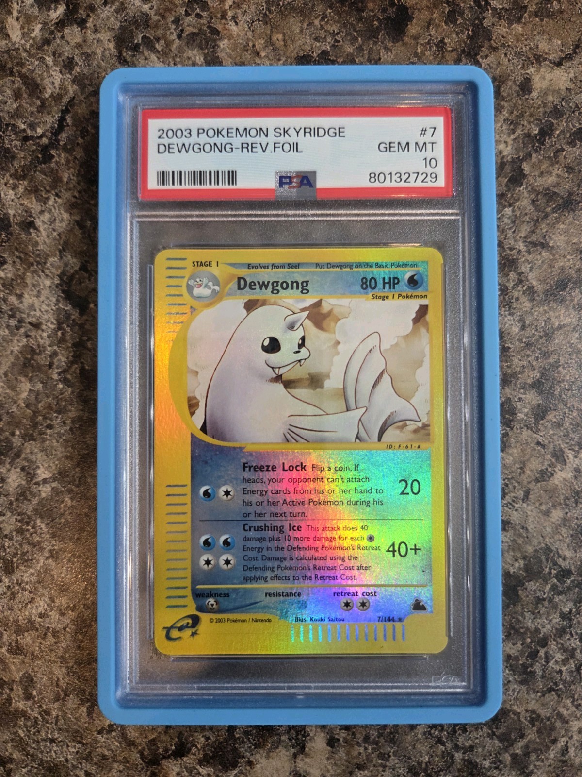 2003 Pokemon Skyridge Dewgong 7 Reverse Foil Holo PSA 10 GEM MINT Pop 33