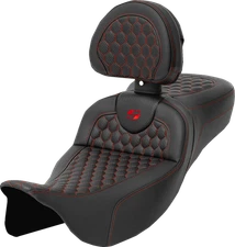 Saddlemen Roadsofa Red Honeycomb Extended Seat & Backrest 2008-24 Harley Touring