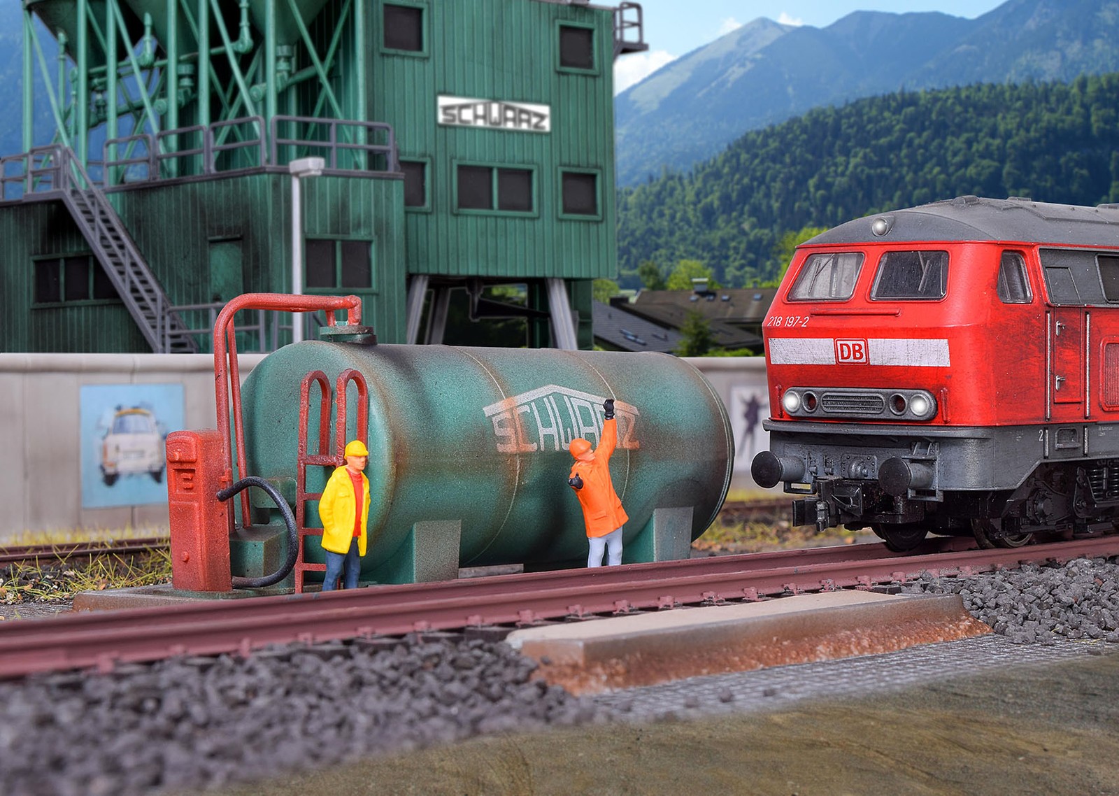 Kibri 39932 - H0 Diesel Fuel Station SchwarzBau - New