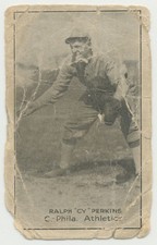 Ralph Cy Perkins 1921-23 E220 National Caramel Philadelphia Athletics LOW GRADE