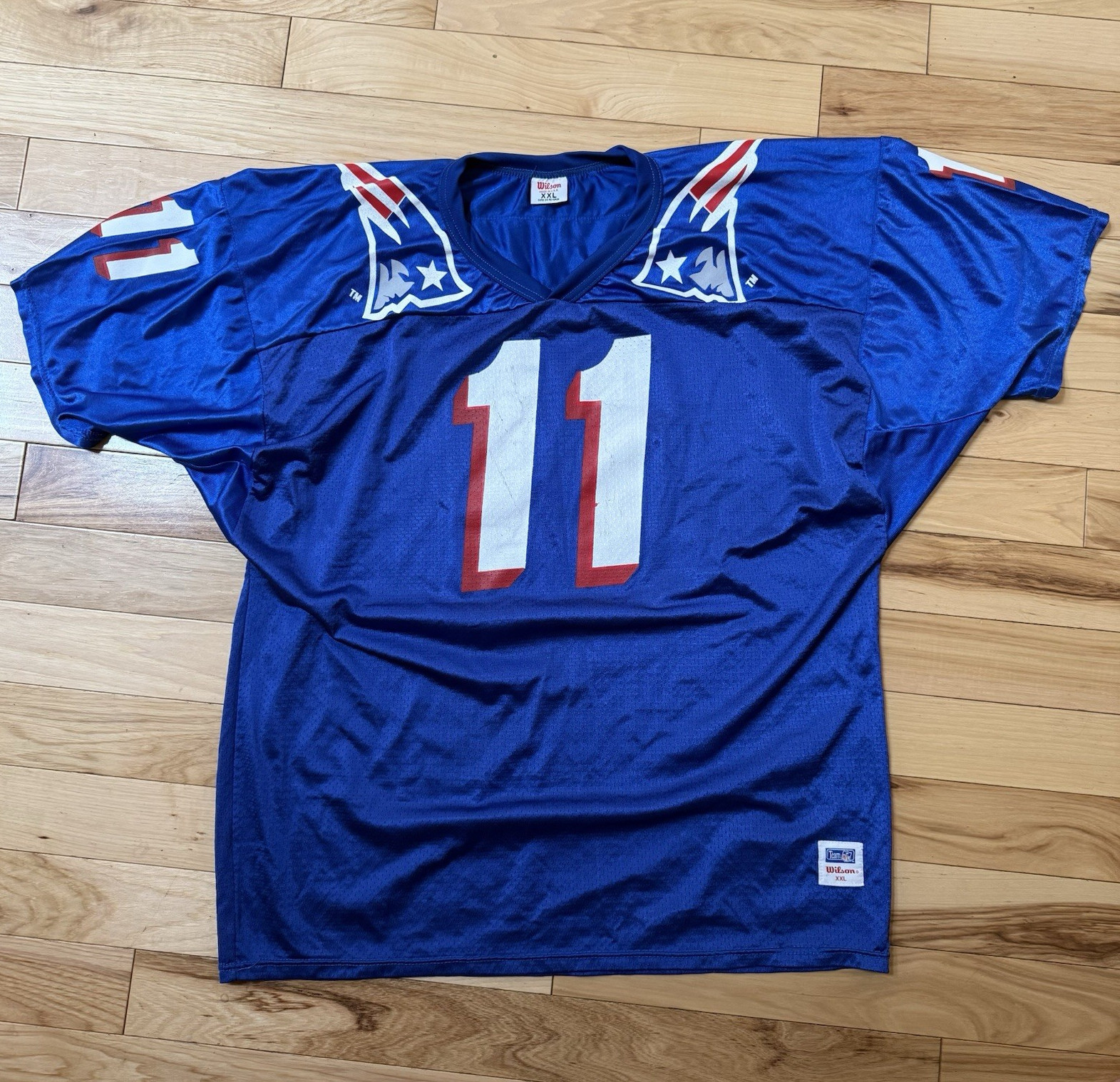 Wilson New England Patriots Drew Bledsoe #11 Blue Jersey XXL NFL