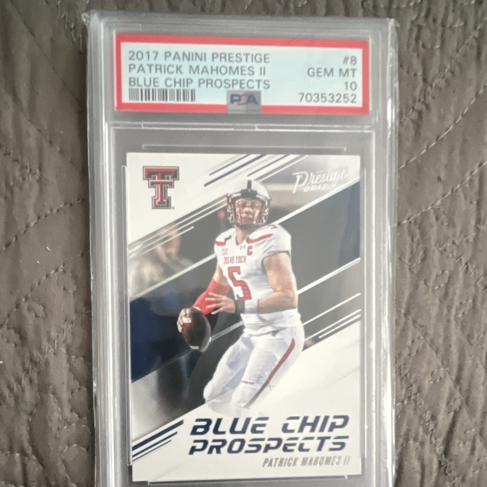 Patrick Mahomes Panini Prestige Blue Chip Prospects #8 Base