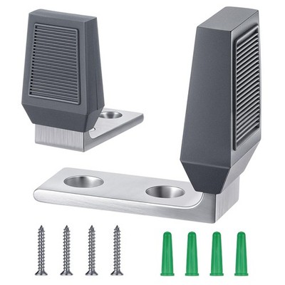 Moxweyeni 2 Pack Floor Door Stop Angle Stopper Mounted Heavy Gray 