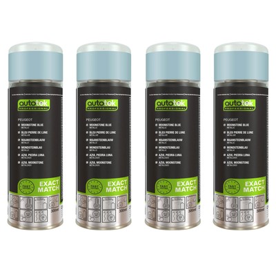 Autotek Peugeot Mondsteinblau schnelltrocknender Aerosol-Sprühlack 300 ml x4