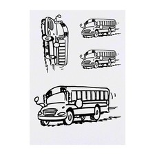4 x 'School Bus' Temporary Tattoos / Transfers TO00046485 