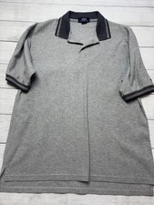 Vantage Polo Shirt Mens Large Gray 100% Cotton Knit Casual Top Made In USA