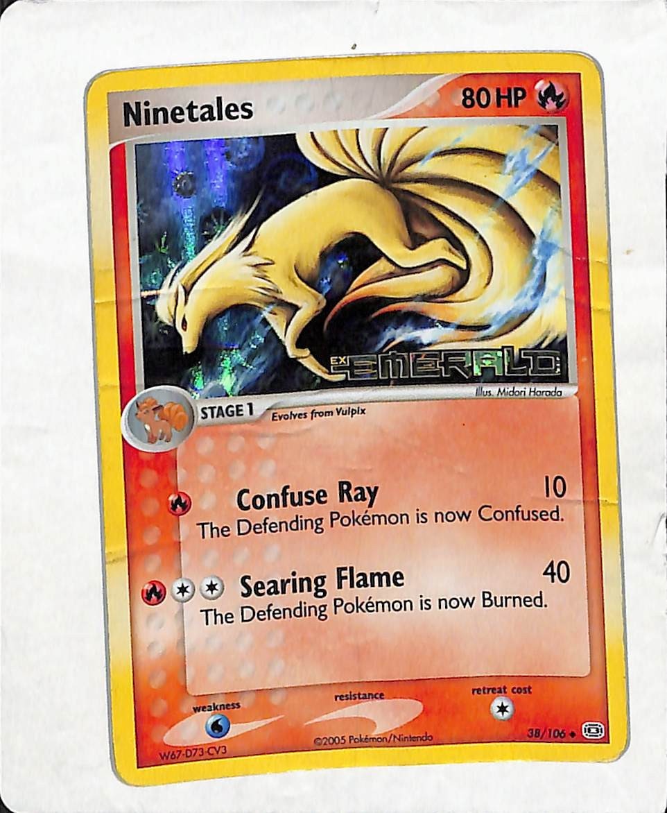 Pokemon Ninetales 38/106 Ex Emerald - Reverse Holo Stamped - RARE