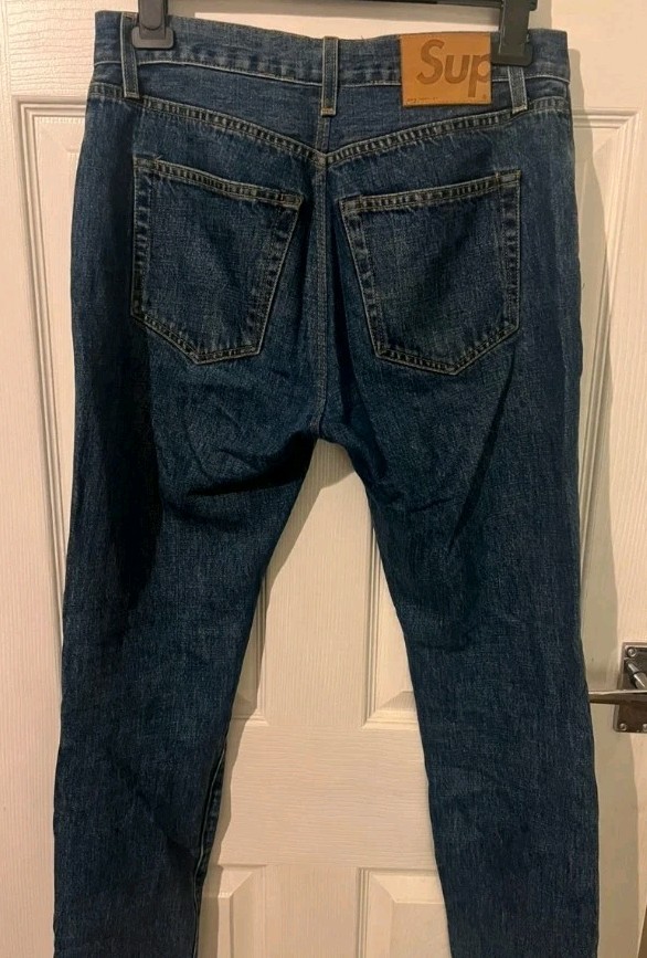 Supreme Denim Jeans 30 W30 L28 Altered Blue Trousers Button Up Jean Made In USA