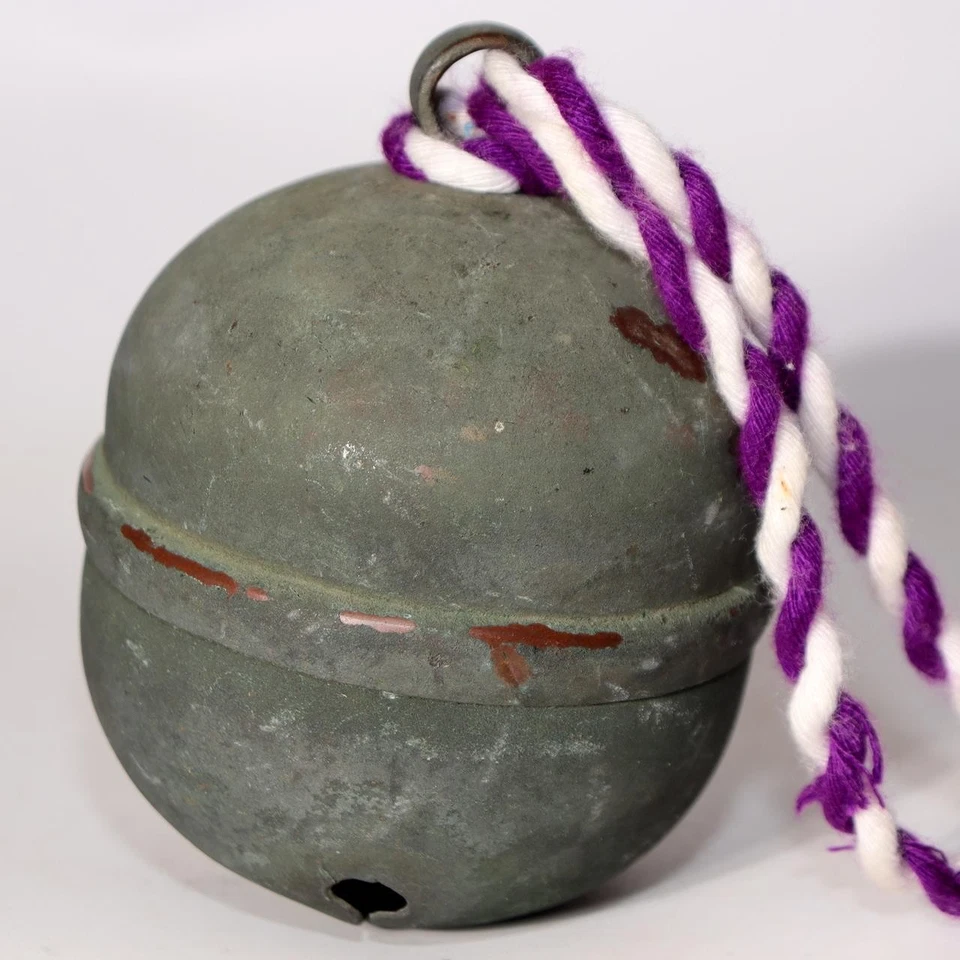 Japanese Antique Bronze Shrine Bell Shinto Suzu Temple Edo Period BOS931 - Image 2 of 4