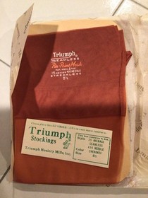 Nylon Stockings 3 Triumph seamless sheer  8 1/2 rare color 2 are pin point mesh