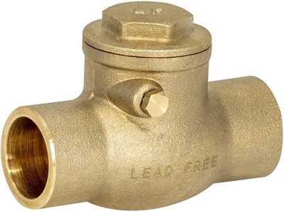 Brass Swing Check Valve, 3/4 Inch Copper Sweat, Brass Plumbing Fitting, 20443LF