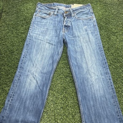 Hollister Hermosa Low Rise Boot Jeans Mens 32x32 Blue 100 Percent Cotton Distres