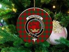 Moncreiffe Clan Scottish Tartan Crest Ceramic Ornament
