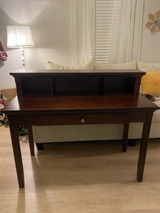 Cherry Engineered Wood Computer Office Desk with Drawer Used Good Condition
