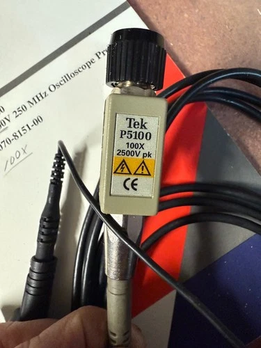 Tektronix TEK P5100 High Voltage Test Probe Cable 250MHz 100X 2.5KV w/ Manual - Picture 3 of 4