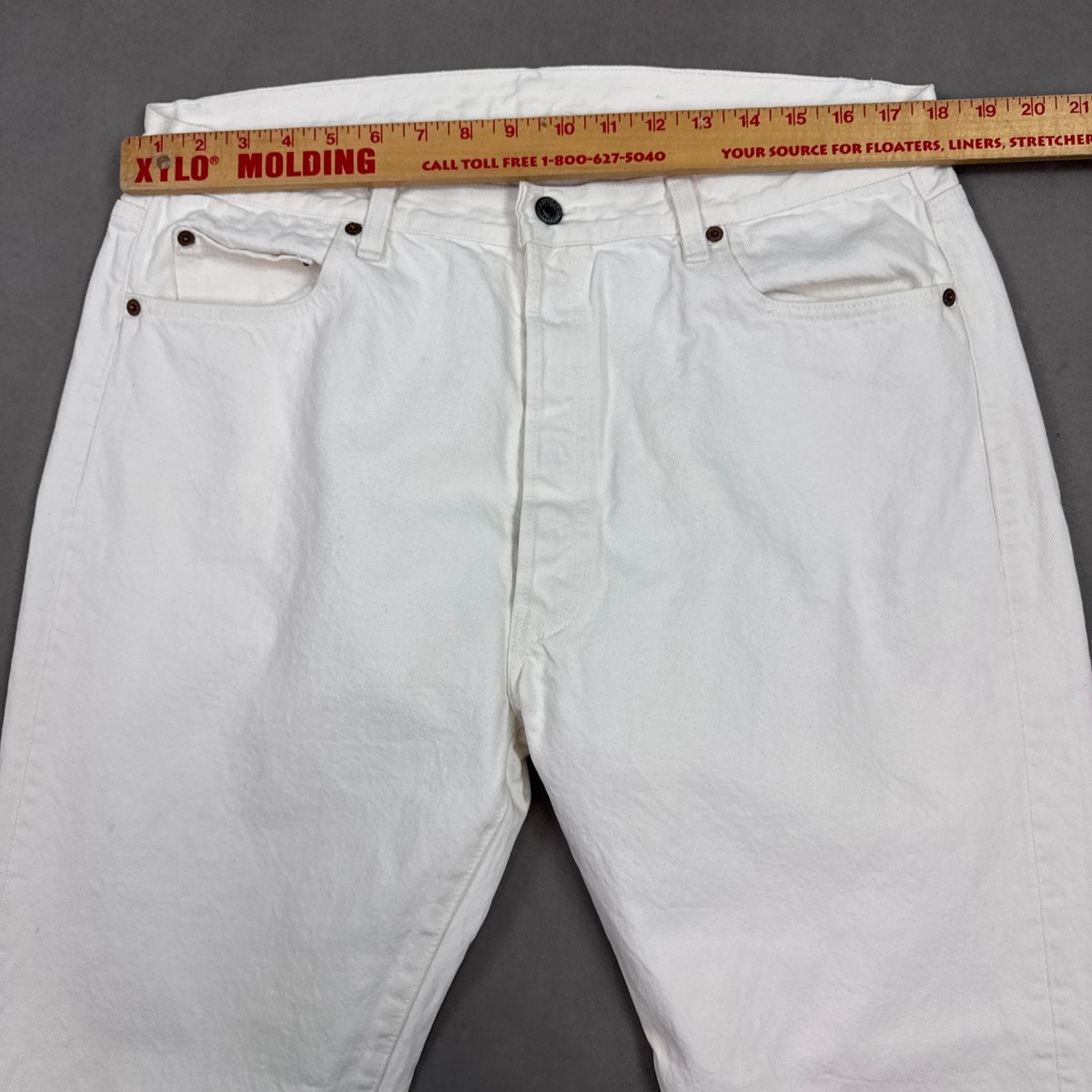 Vintage Levis 501 Jeans Mens 36x30 White 80s Made In USA Button