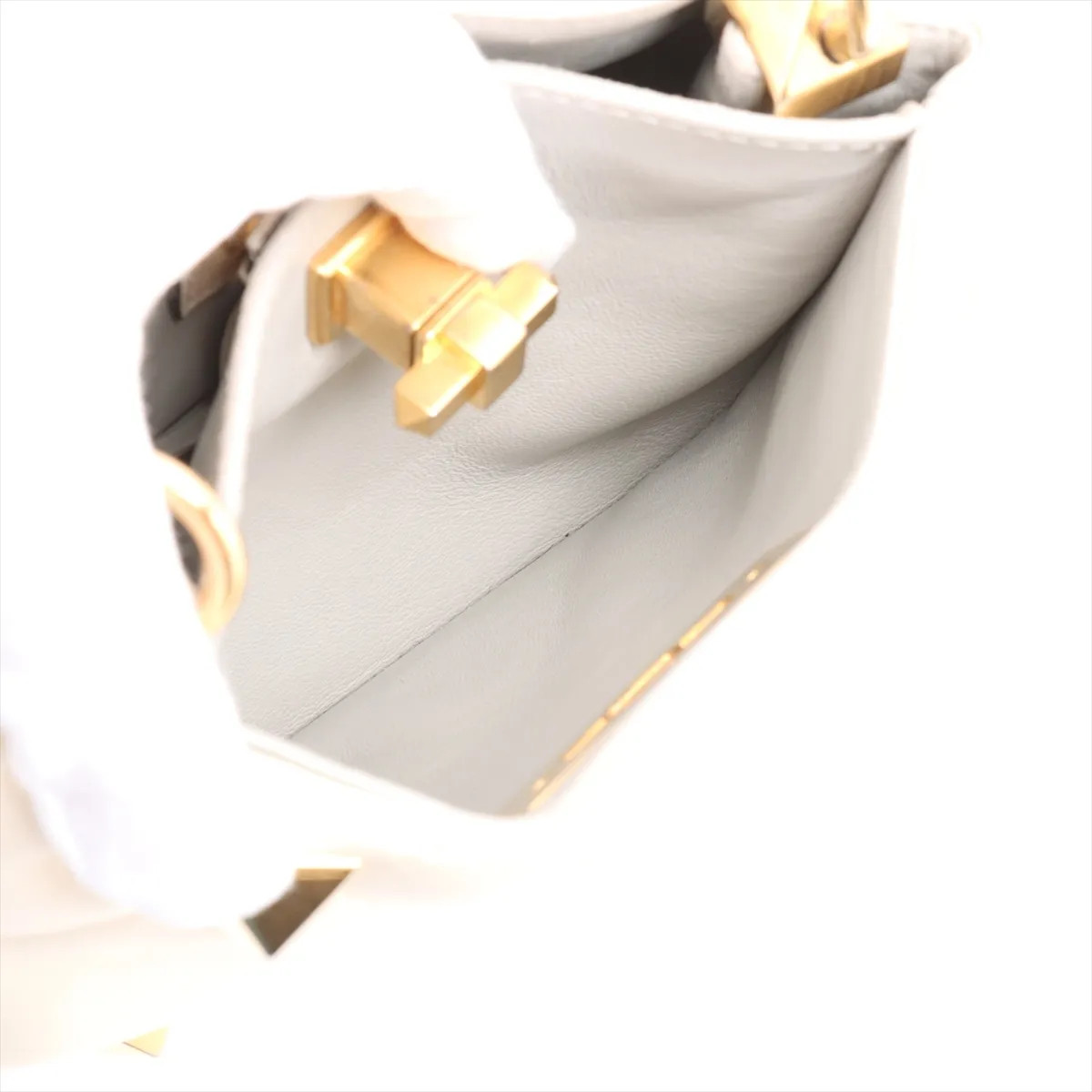 Valentino Garavani Roman studs Leather 2 Way Handbag White thumbnail 10