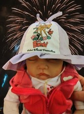 Vintage Bambi Disney 1960s-1970s Newborn Kids Baby Cap Hat Cut Tags Disneyania