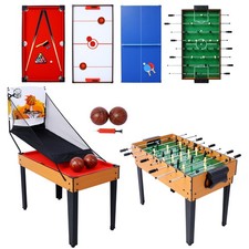 5-in-1 Multi-Game Table - Billiards, Push Hockey, Foosball, Ping Pong, and Baske