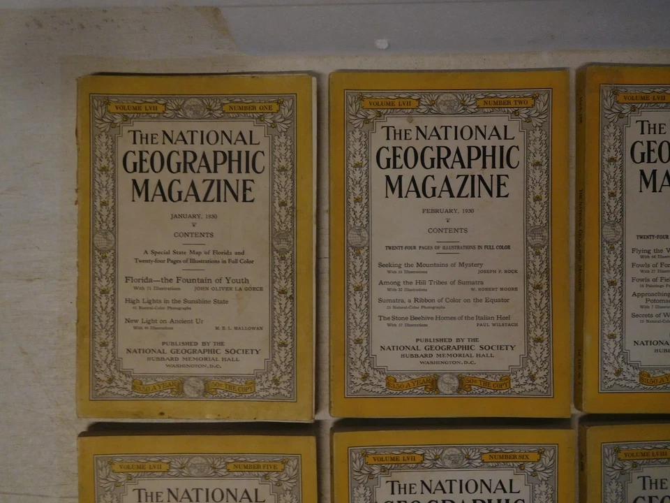 12 Vintage 1930 National Geographic Magazine Lot - Image 2 of 4