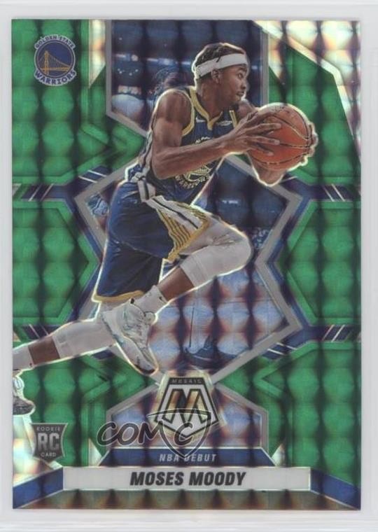 2021-22 Panini Mosaic NBA Debut Green Prizm Moses Moody #277 Rookie RC uk2