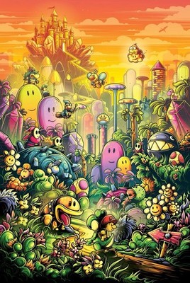 Yoshi Island  Dan Mumford 24x36 signed, embossed numbered X/100