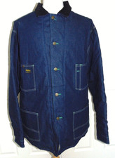 VTG. OSHKOSH DENIM CHORE JACKET sz 52L QUILTED LINING MADE in USA
