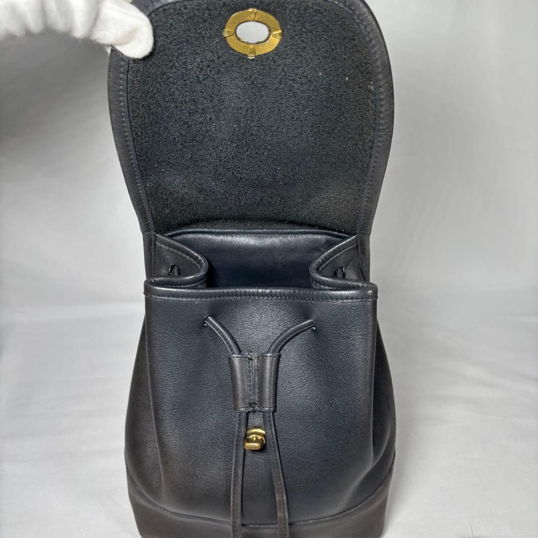 Old Coach Mini Drawstring Turnlock Backpack Black… - image 8