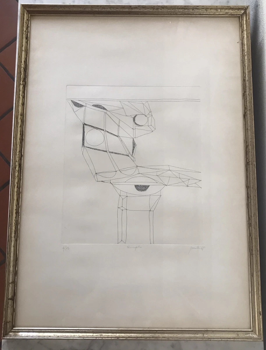 Achille Perilli – "Whript" – Incisione Acquatinta Originale 1993 – Signée 70x70 Cm