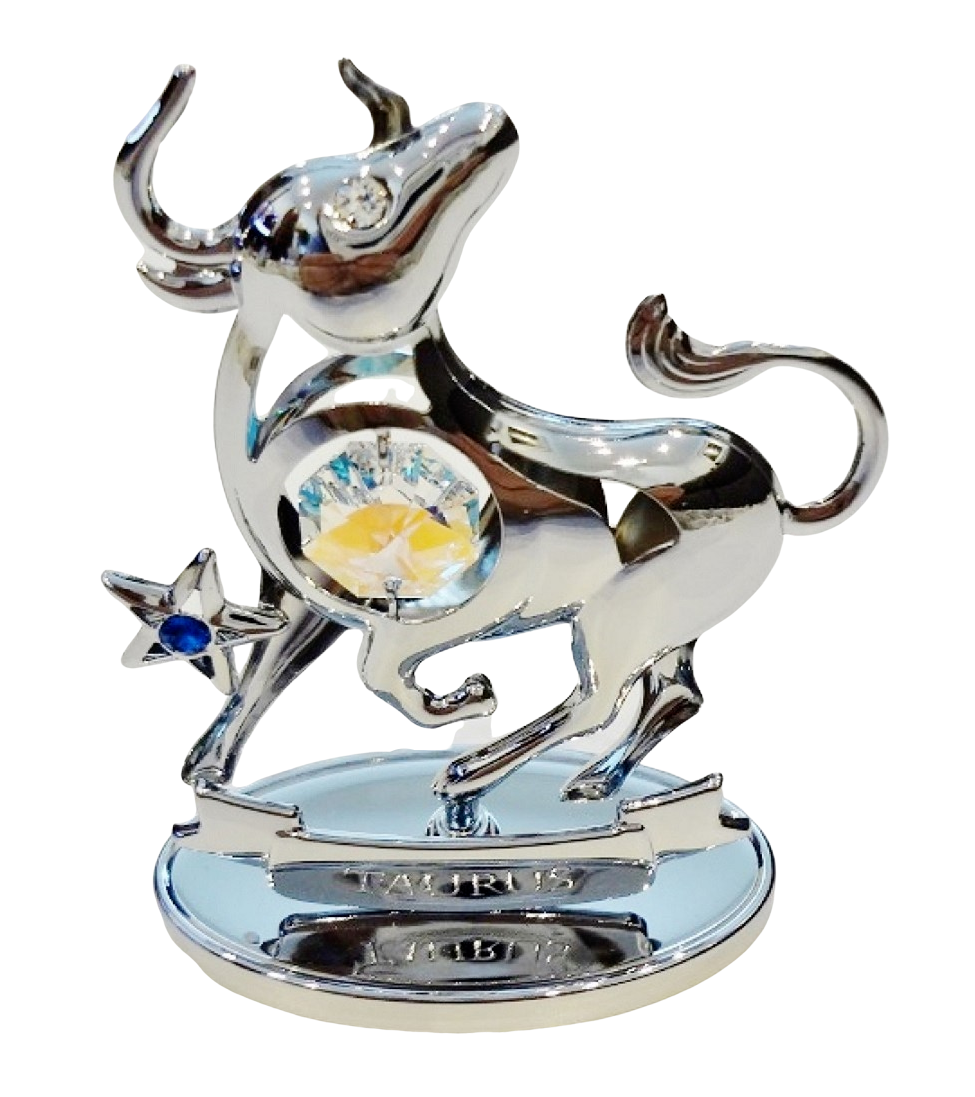 Crystocraft Taurus Zodiac Crystal Ornament With Swarovski Elements Gift Boxed